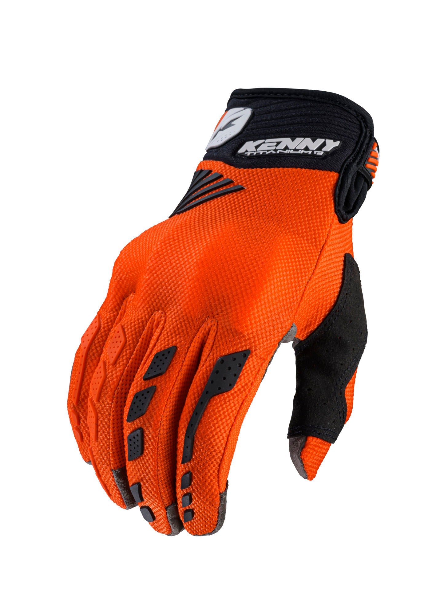 Gants Kenny Titanium 2027 D3O orange à ajouter à la tenue orange - option motocross enduro
