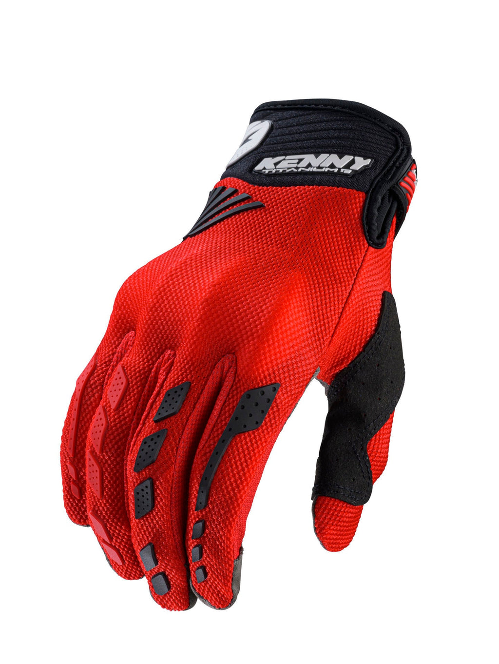 Gants Kenny Titanium 2027 D3O rouges à ajouter à la tenue rouge - option motocross enduro