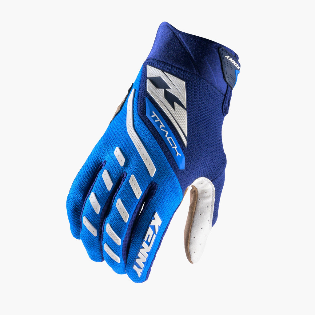 Gants Kenny Track 2027 bleus à ajouter à la tenue Focus Blue - option motocross enduro