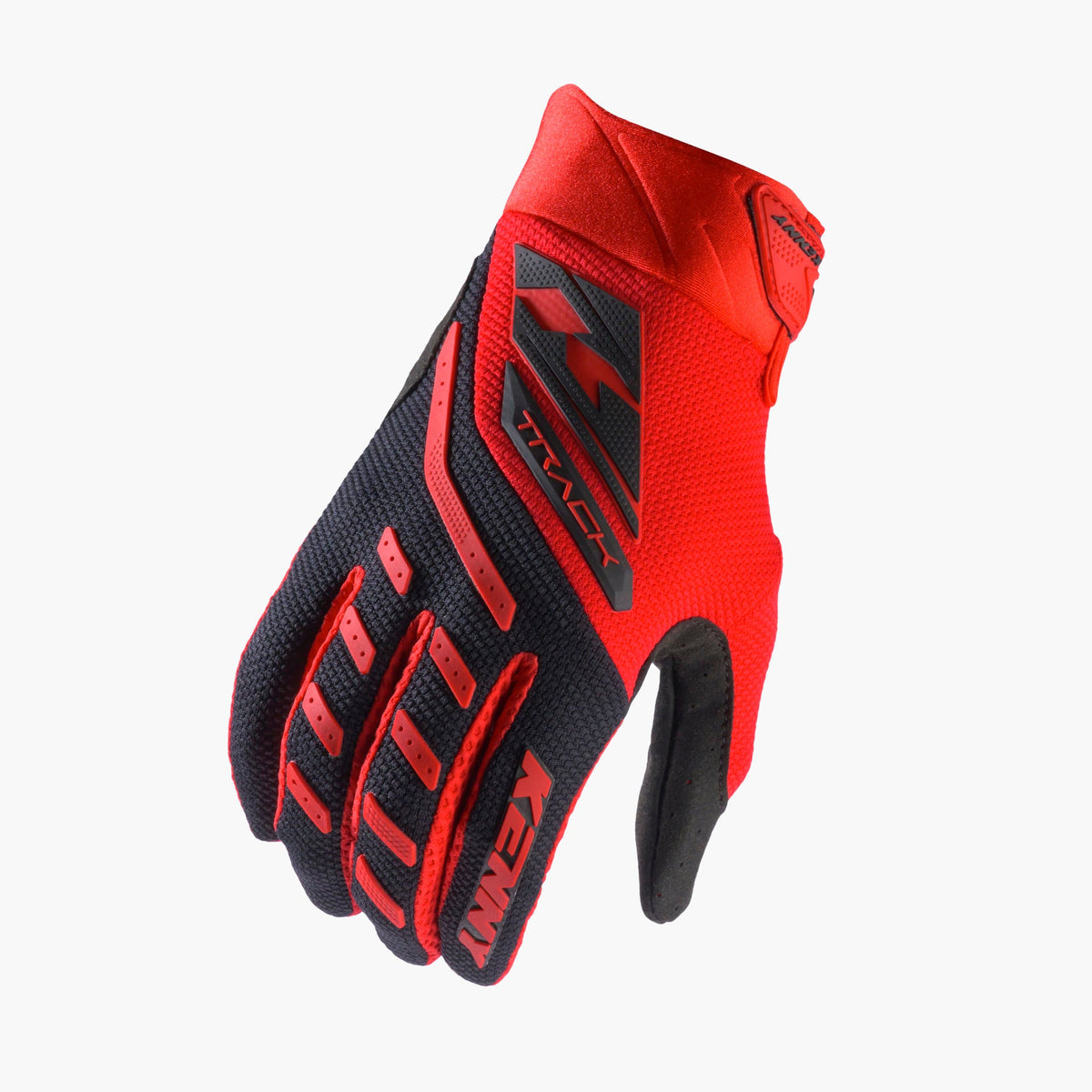 Gants Kenny Track 2027 rouges à ajouter à la tenue Focus Red Neon - option motocross enduro
