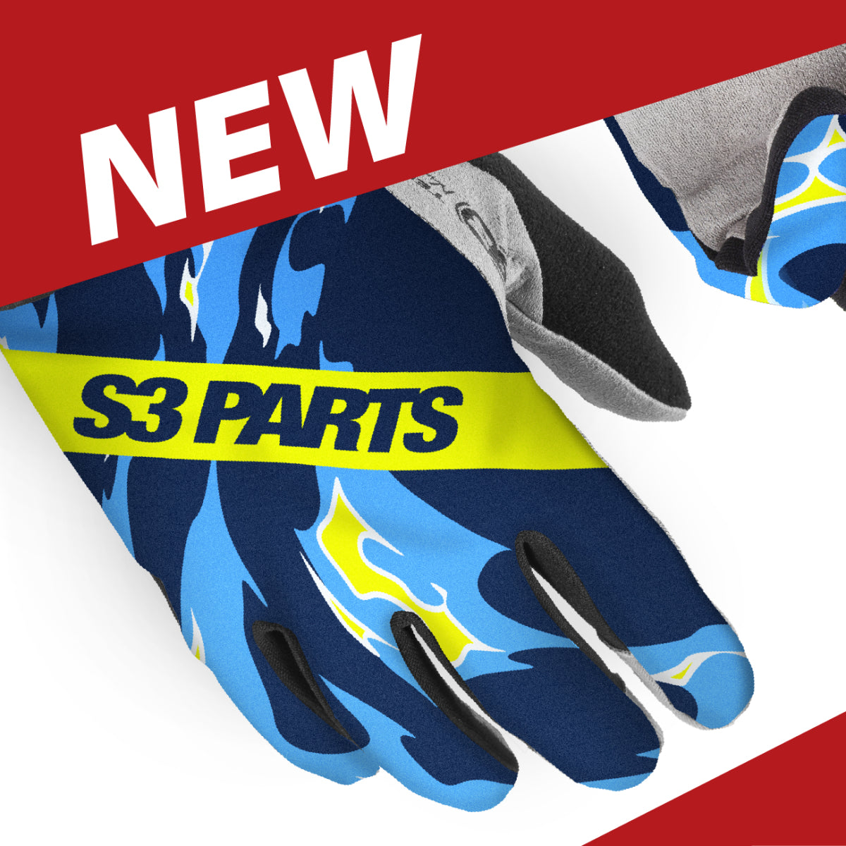 Gants Rock S3 Parts Billy Bolt Veranito fluor réf. ROB-FFF, vue dessus et paume