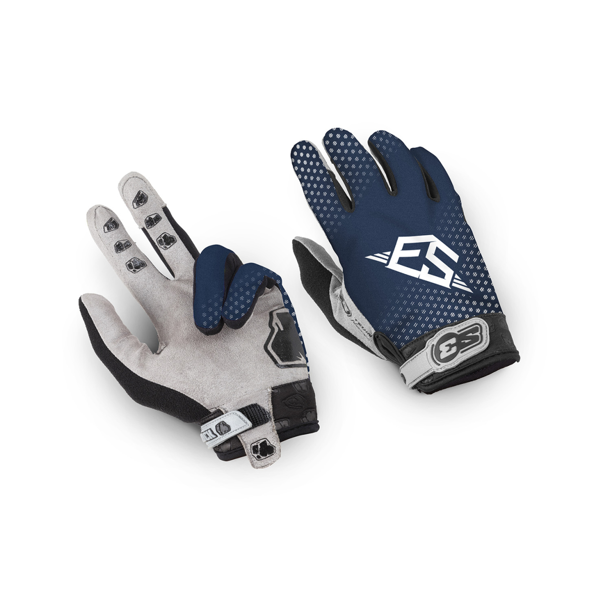 Gants S3 Parts bleu marine assortis à la tenue motocross S3 bleue