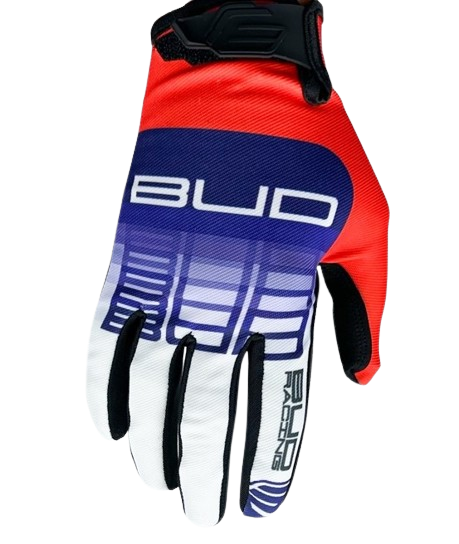 Gants Enfant SX Lite Neon  Blanc/Bleu/Rouge BUD RACING