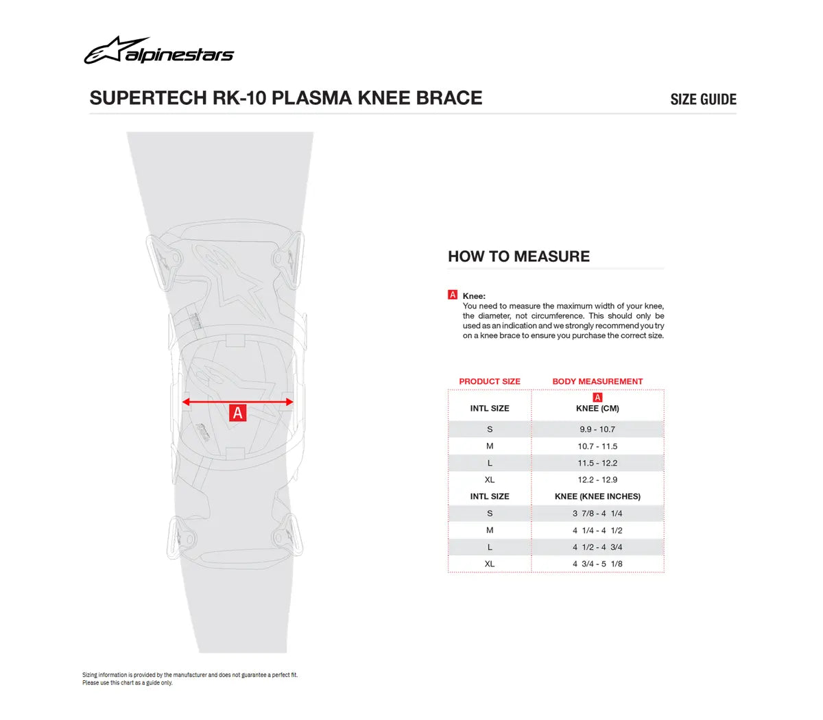 Orthèse S-TECK RK-10 ALPINESTARS