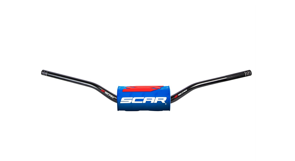 guidon scar o2 bleu 28 6 mm moto cross enduro aluminium haute performance