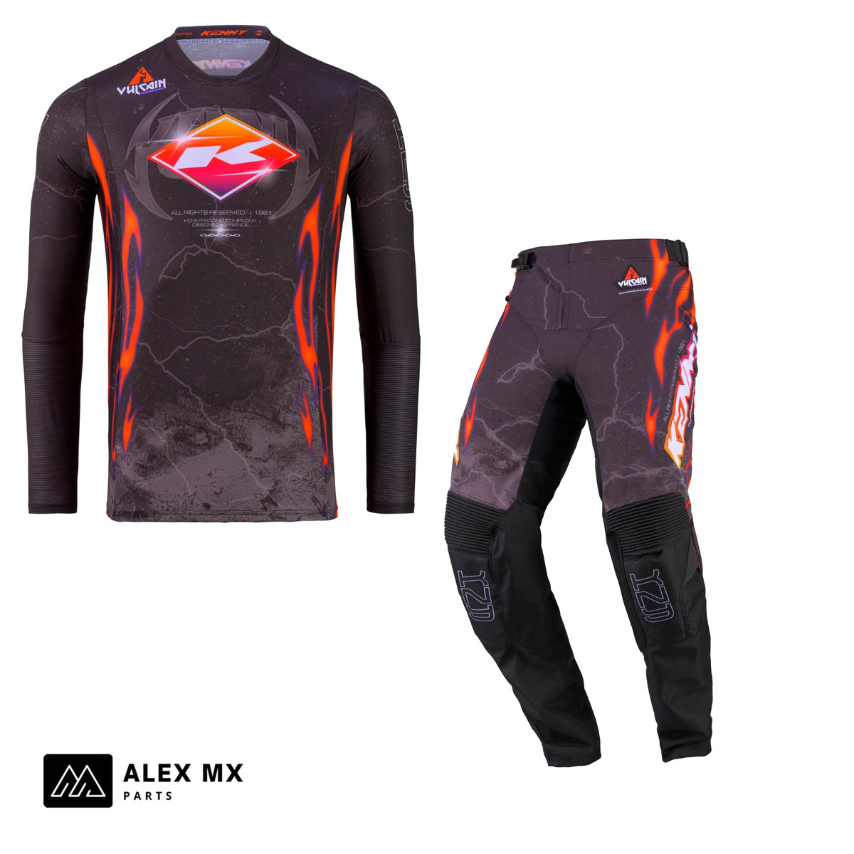 Tenue complète cross Kenny Performance 2027 Vulcain, maillot et pantalon motocross enduro homme