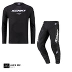 Tenue complète motocross Kenny Titanium 2027 noire : maillot et pantalon cross enduro assortis