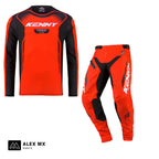Tenue complète motocross Kenny Titanium 2027 orange : maillot et pantalon cross enduro assortis