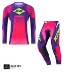 Tenue complète motocross Kenny Track Focus 2027 Blast Pink : maillot et pantalon cross enduro