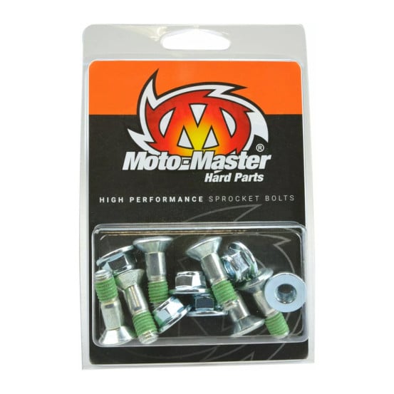 Kit 6 vis et écrous de couronne Moto-Master M8x26 argent pour KTM Husqvarna GasGas Beta Sherco - vue d'ensemble du kit