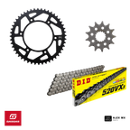 kit chaîne GasGas EC 250 et 300 2021 à 2027 avec chaîne DID VX3, pignon Supersprox et couronne Moose Racing pour enduro et hard enduro haute performance