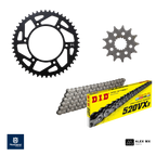 kit chaîne Husqvarna FE 250 et 350 2017 à 2027 avec chaîne DID VX3, pignon Supersprox et couronne Moose Racing pour enduro et hard enduro haute performance