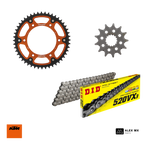 kit chaîne KTM 250 et 300 EXC 2017 à 2027 avec chaîne DID VX3, pignon Supersprox et couronne bi-matière pour enduro et hard enduro haute performance