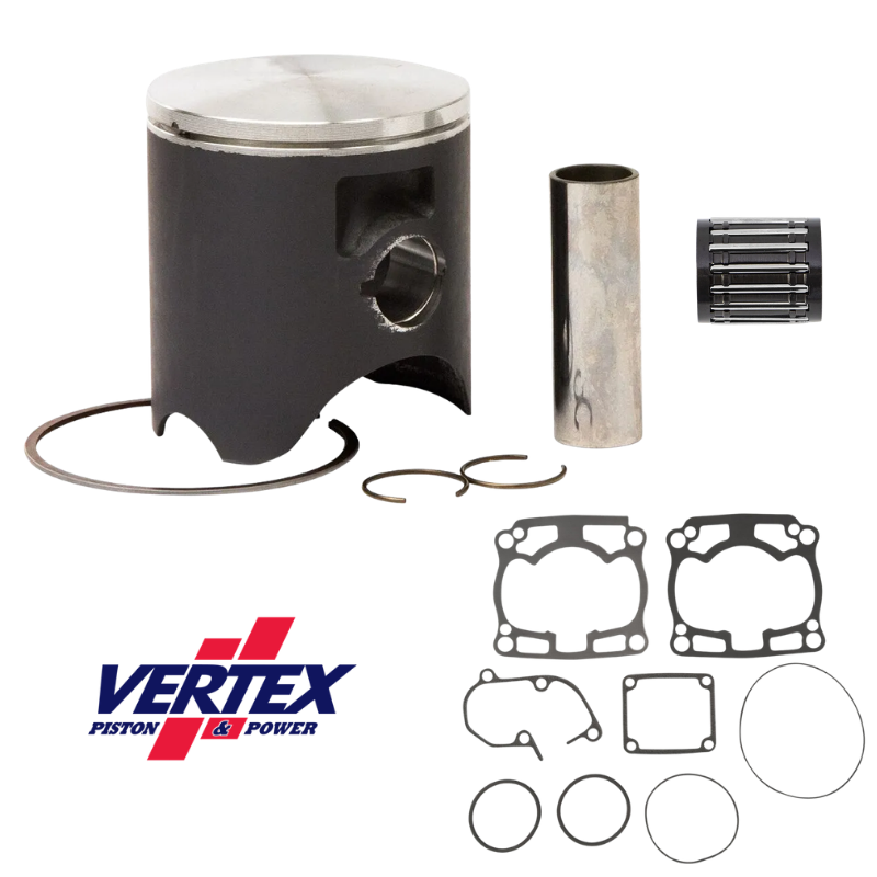 Kit piston complet Vertex Kawasaki KX 125 2003 à 2008 avec piston, segments, circlips, joints Athena et cage à aiguilles ProX