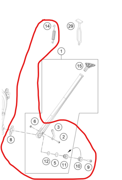 Kit réparation béquille latérale KTM Husqvarna GasGas — vue d'ensemble