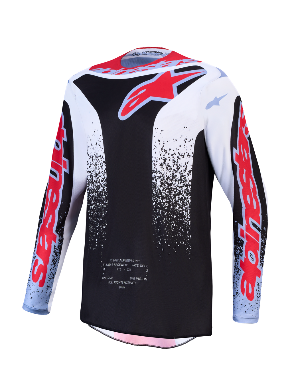 Maillot Alpinestars Fluid Drag réf 3761327-1694 noir blanc rouge face