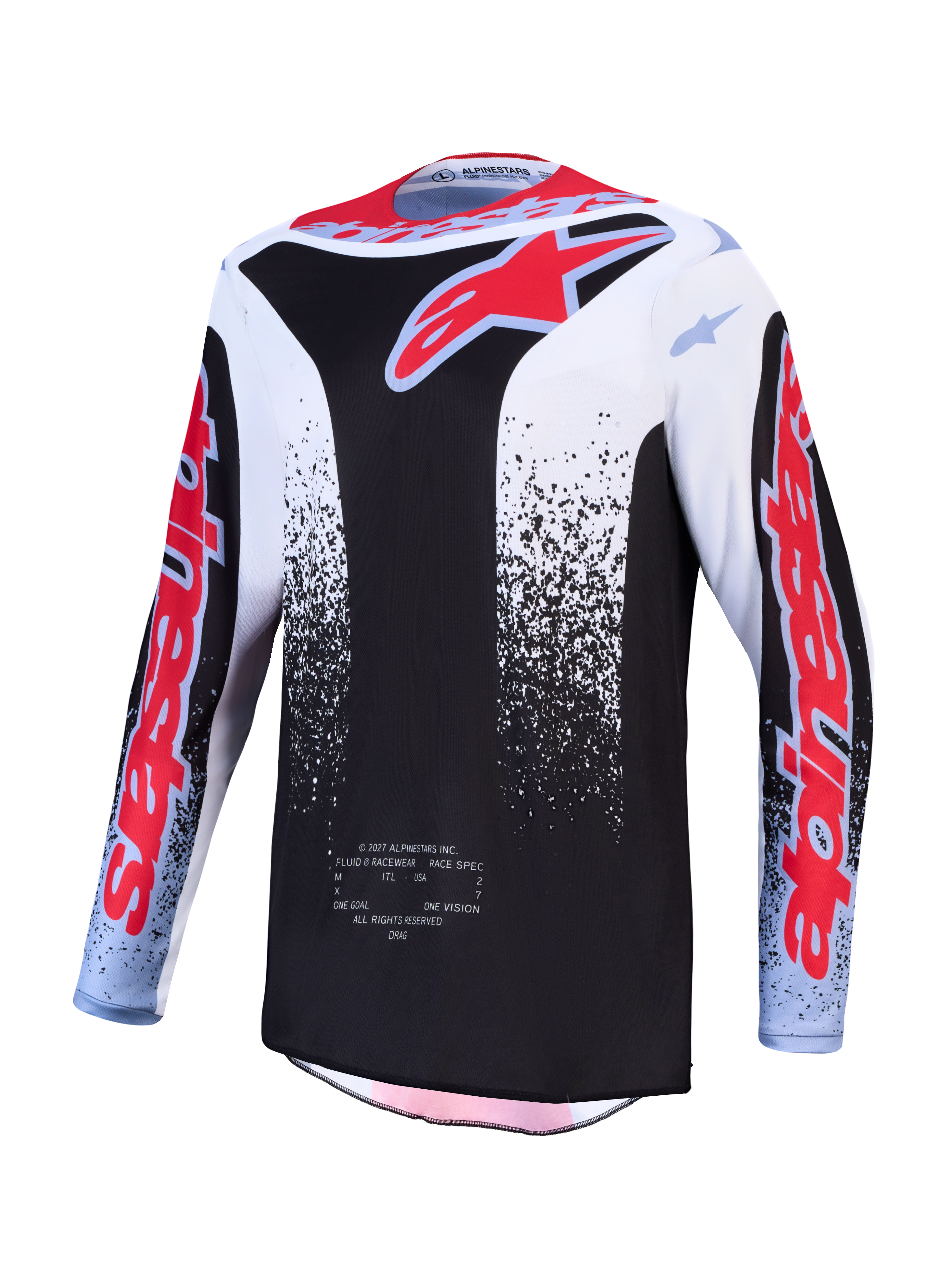 Maillot Alpinestars Fluid Drag réf 3761327-1694 noir blanc rouge face