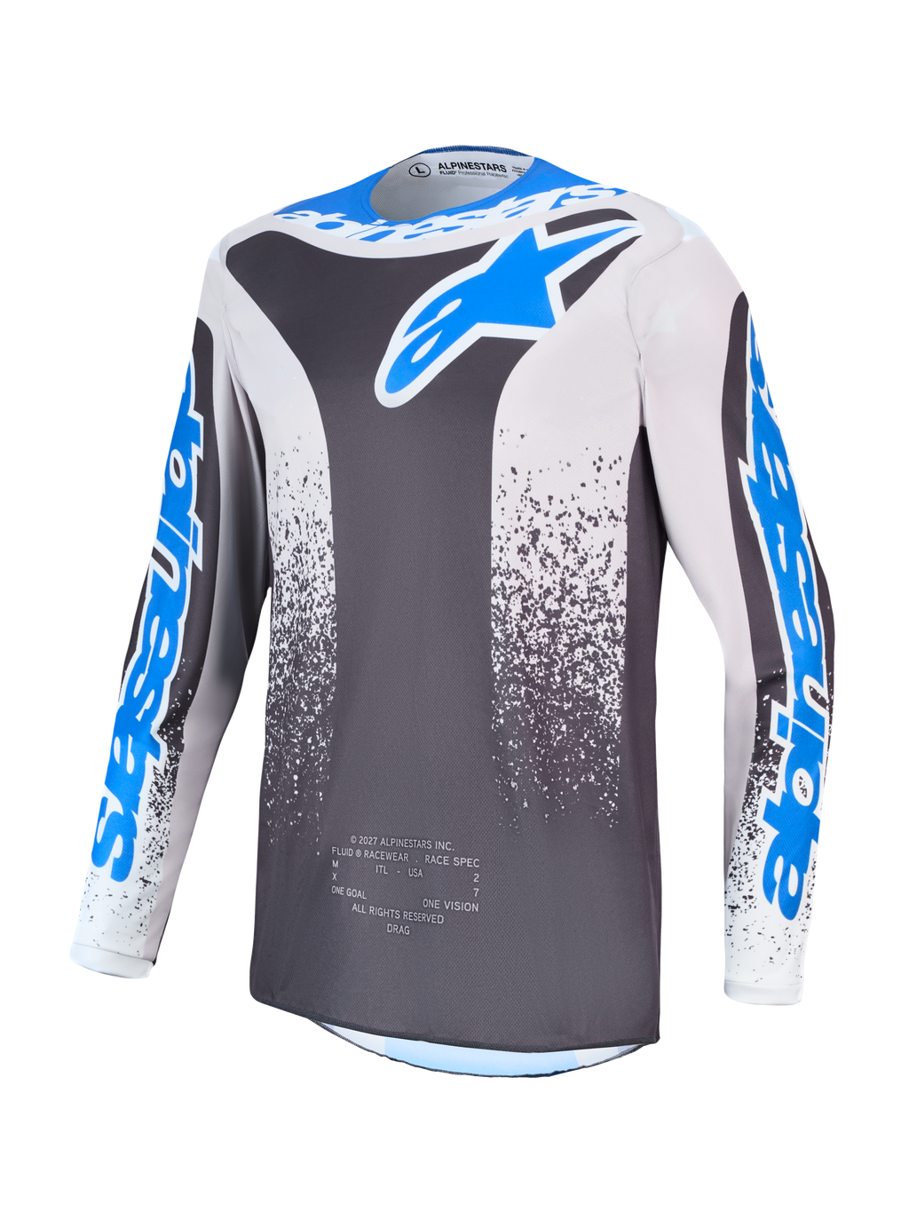 Maillot Alpinestars Fluid Drag réf 3761327-9343 gris bleu face