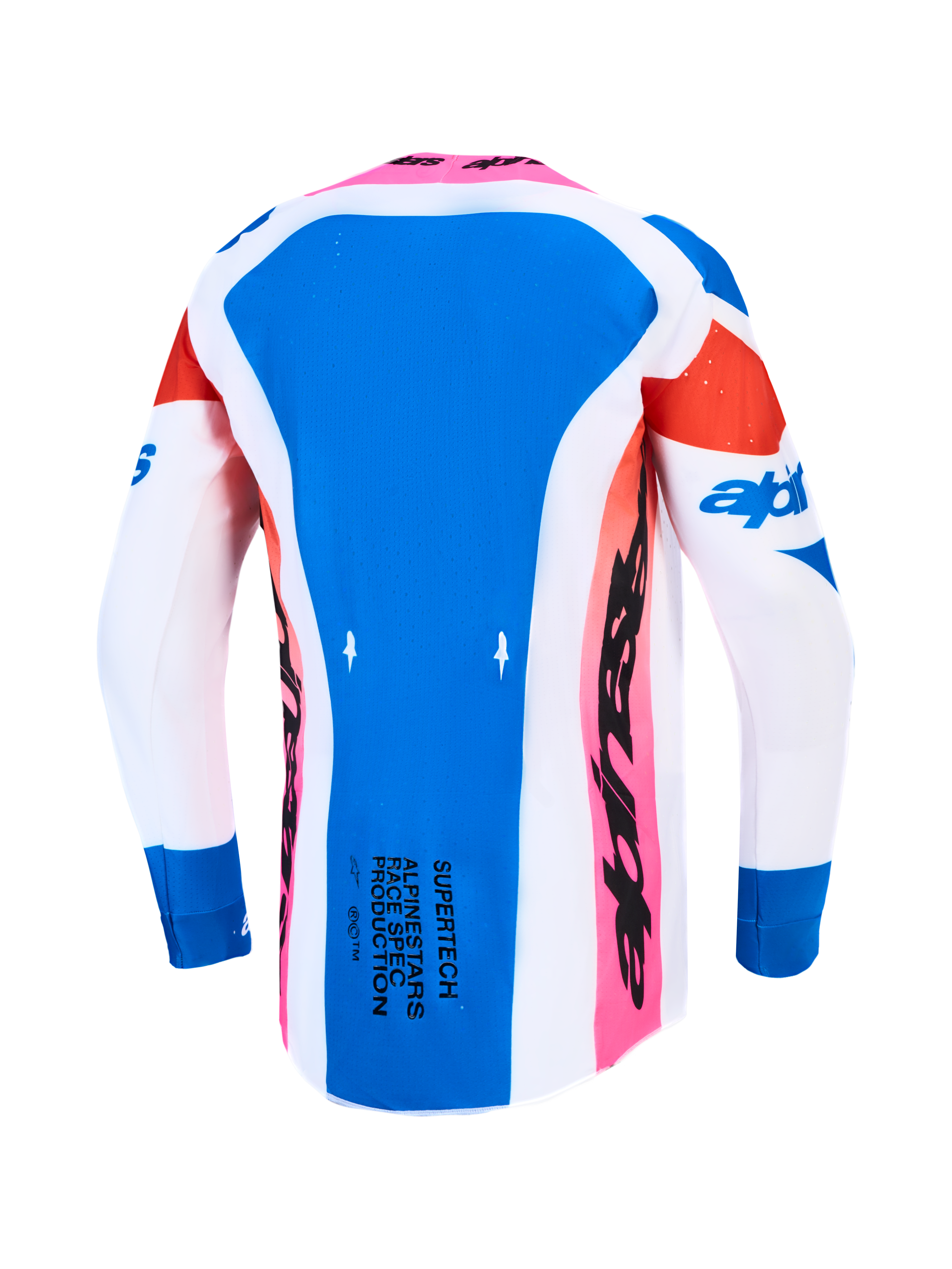 Maillot Alpinestars Supertech Dyna réf 3760227-2089 bleu et blanc dos
