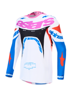 Maillot Alpinestars Supertech Dyna réf 3760227-2089 blanc bleu rose face