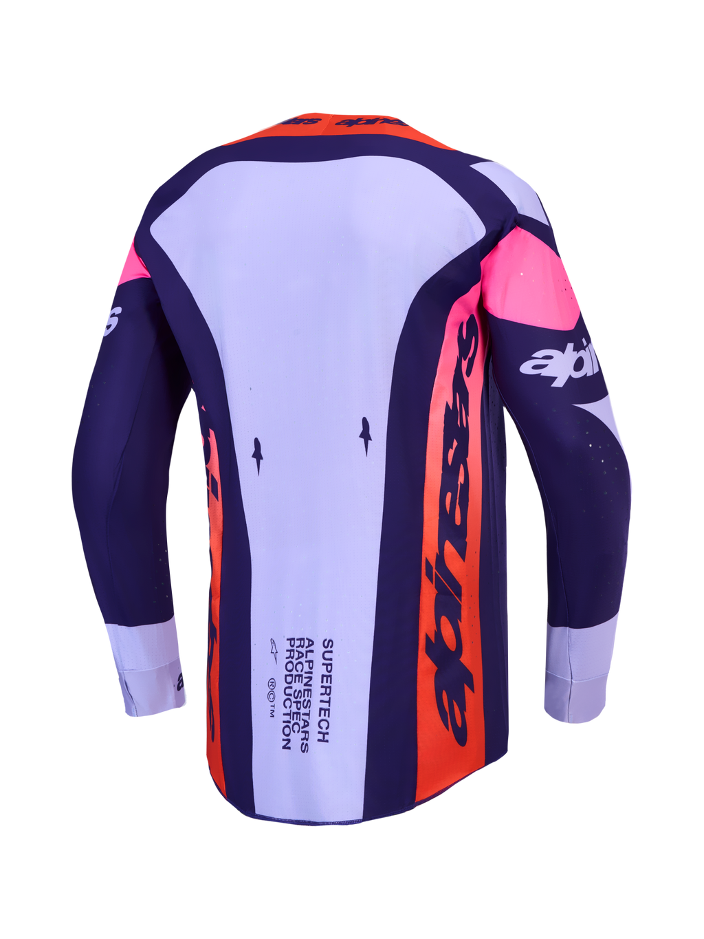 Maillot Alpinestars Supertech Dyna réf 3760227-3196 violet rose fluo dos