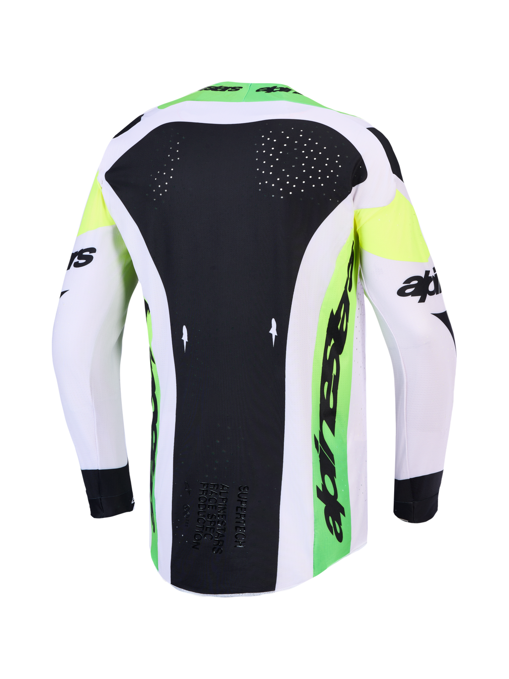Maillot Alpinestars Supertech Dyna réf 3760227-3202 vert et noir dos