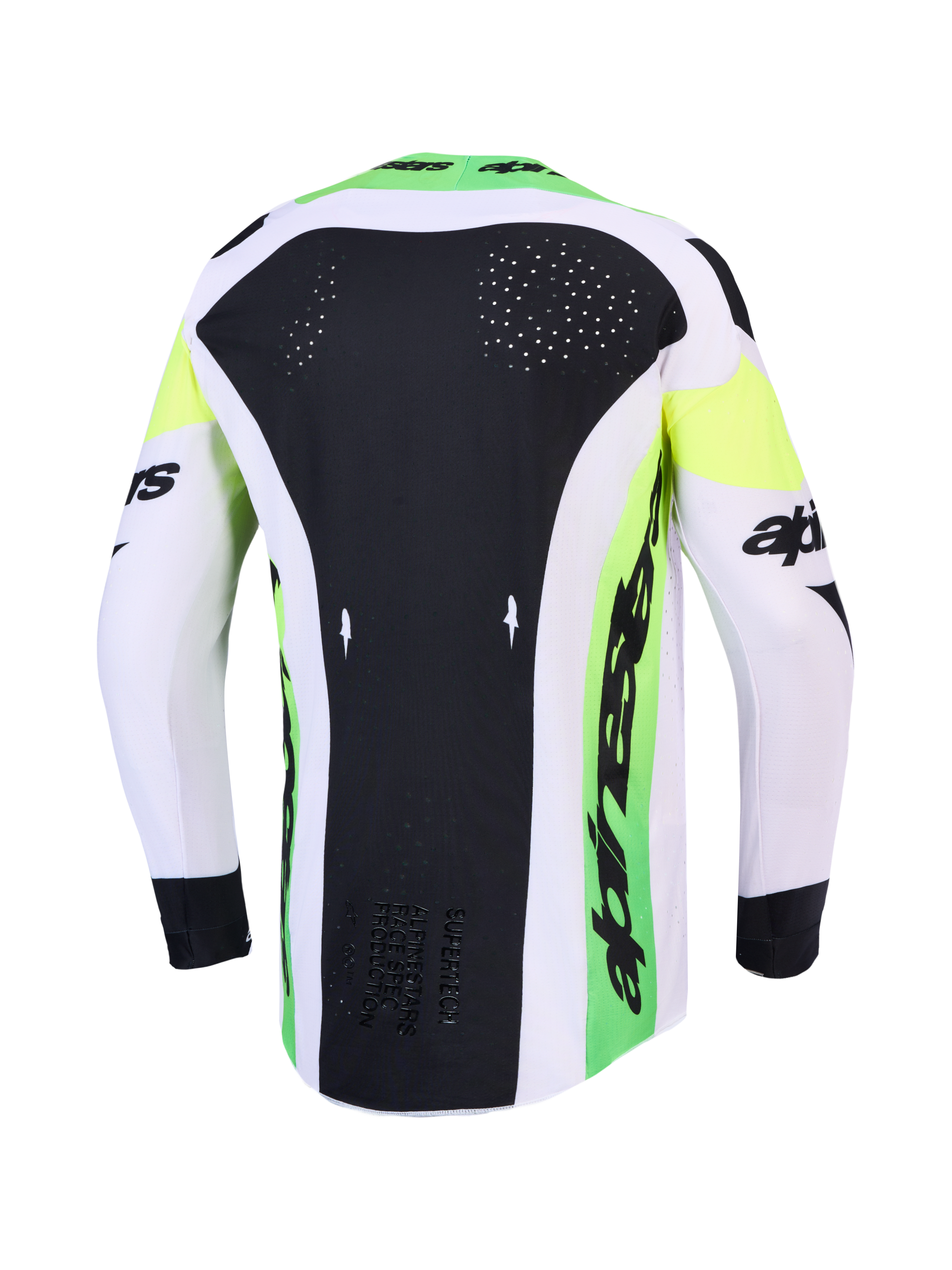 Maillot Alpinestars Supertech Dyna réf 3760227-3202 vert et noir dos