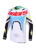 Maillot Alpinestars Supertech Dyna réf 3760227-3202 blanc vert fluo face