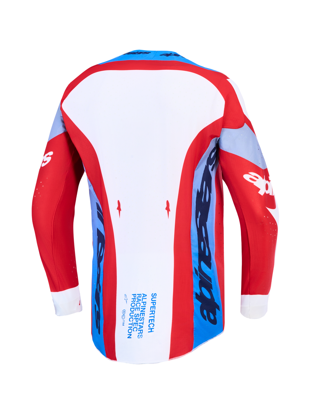 Maillot Alpinestars Supertech Dyna réf 3760227-3212 rouge blanc bleu dos