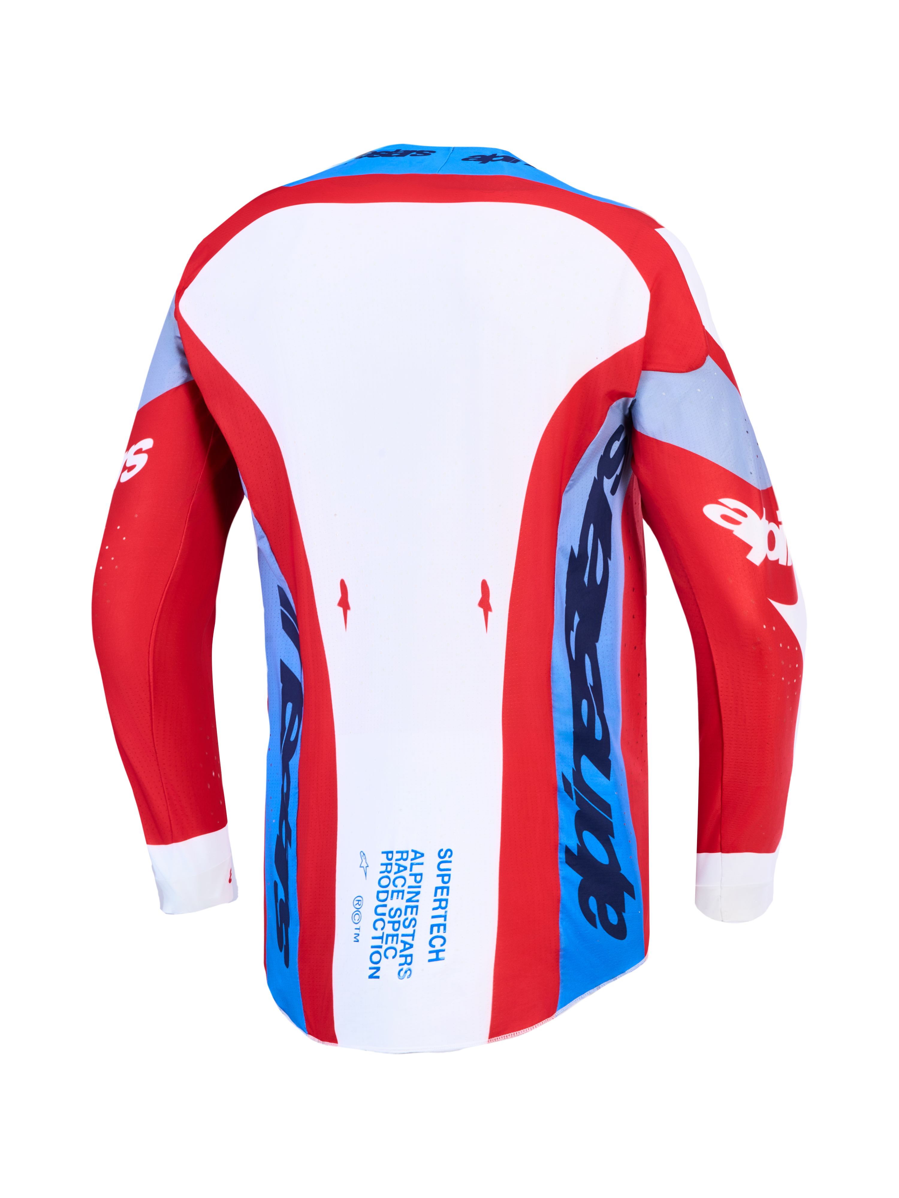 Maillot Alpinestars Supertech Dyna réf 3760227-3212 rouge blanc bleu dos