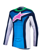 Maillot Alpinestars Techstar Maven réf 3760427-2093 bleu vert fluo face