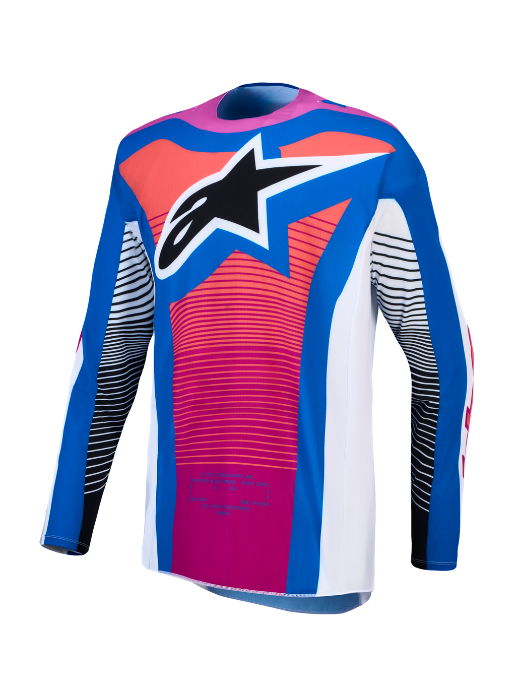 Maillot Alpinestars Techstar Maven réf 3760427-2099 bleu rose face
