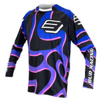 Maillot enfant Bud Racing Lava noir bleu violet rose fluo - face