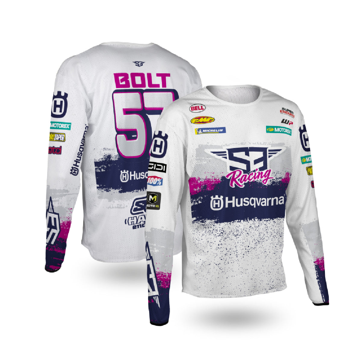 Maillot replica Billy Bolt avec sponsors S3 Parts enduro hard enduro racing