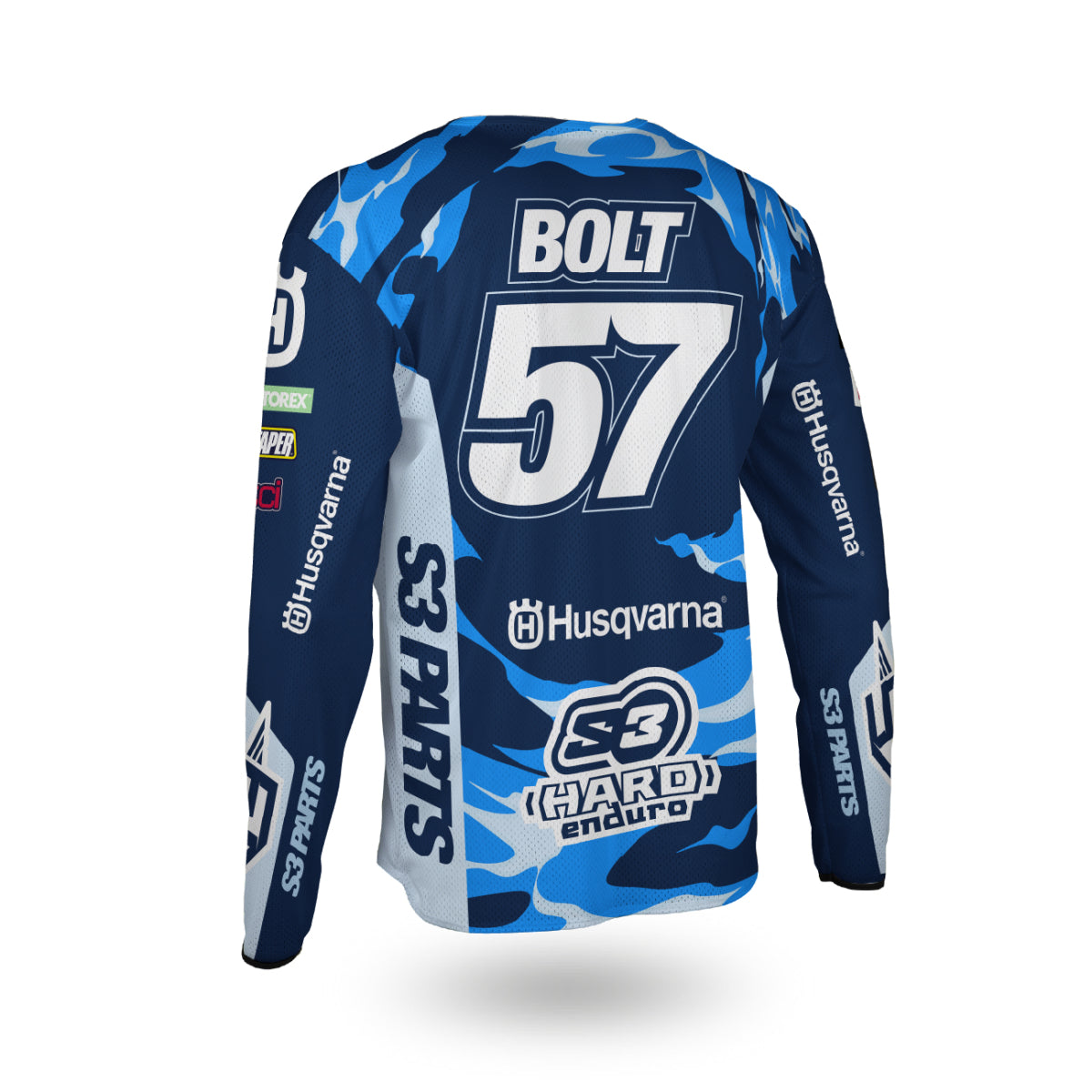 Maillot Replica Billy Bolt Veranito bleu ciel S3 Parts, dos avec le numéro 57