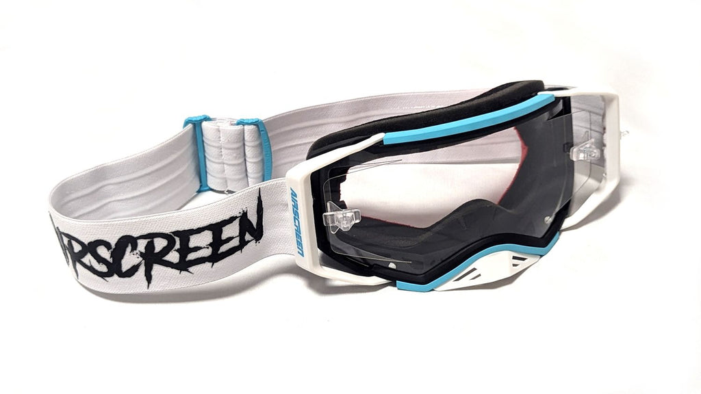 Masque AirScreen Aero EX 02 gris clair enduro écran ouvrant anti-buée – vue trois quarts