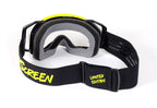 Masque AirScreen Aero EX LE2 Édition Limitée noir jaune fluo enduro écran ouvrant anti-buée – vue face