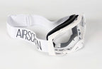 Masque AirScreen Aero EX X2 blanc enduro écran ouvrant anti-buée – vue trois quarts