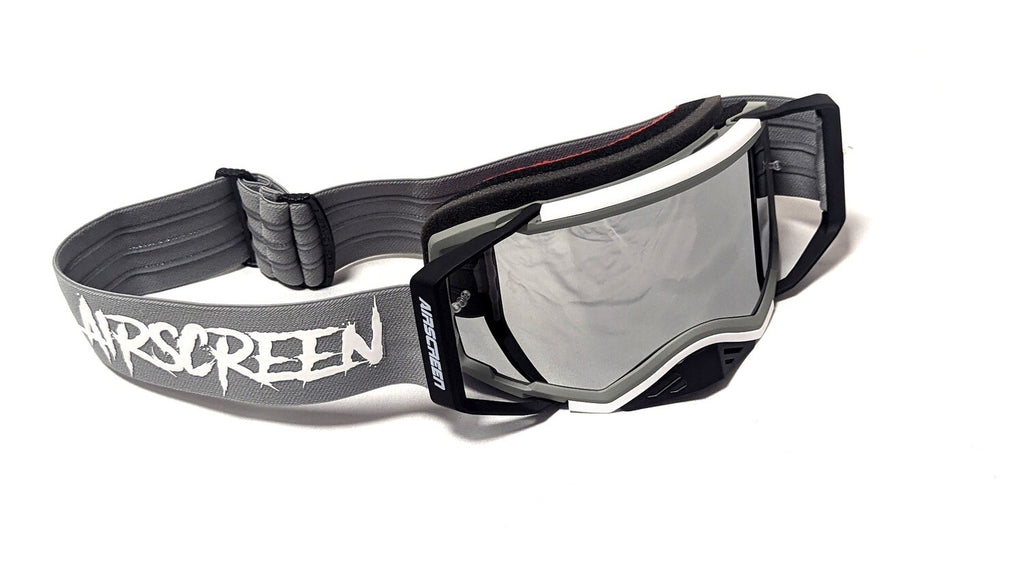Masque AirScreen Aero MX 03 gris motocross anti-buée – vue trois quarts
