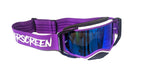 Masque AirScreen Aero MX 05 violet motocross anti-buée – vue trois quarts