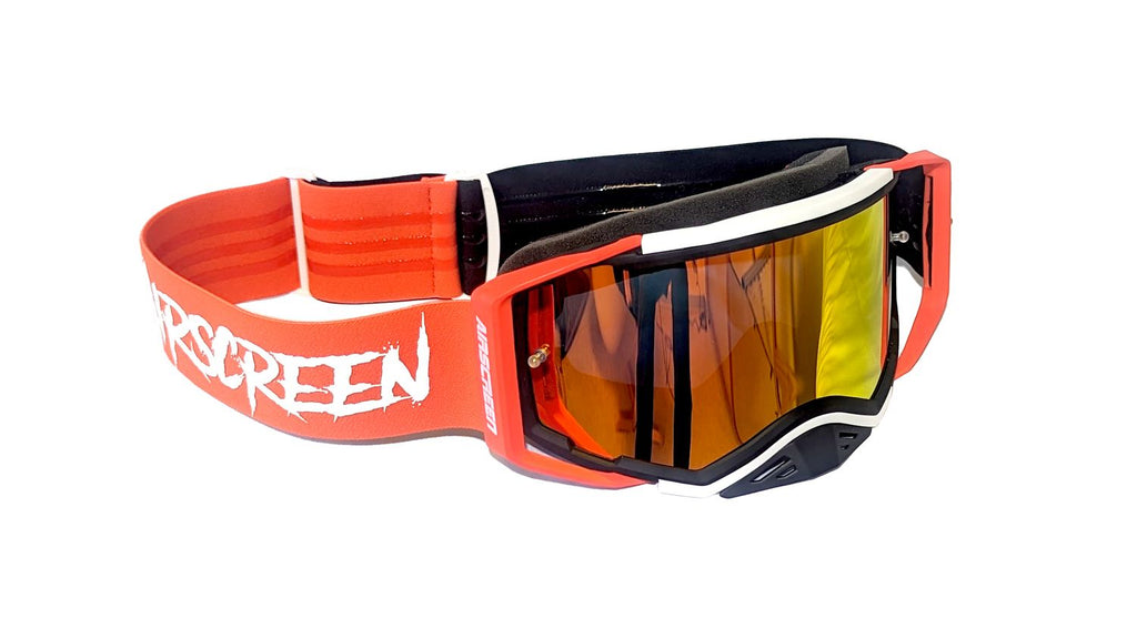 Masque AirScreen Aero MX 06 rouge motocross anti-buée – vue trois quarts