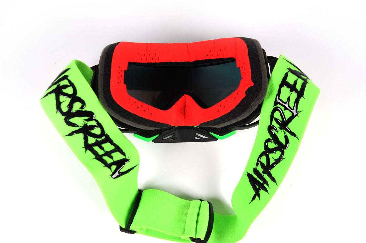 Masque AirScreen Aero MX 07 vert fluo motocross anti-buée – vue face
