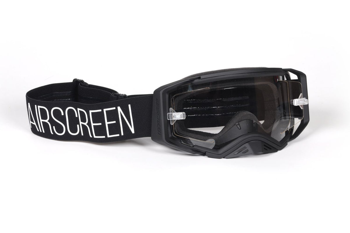 Masque AirScreen Aero MX X1 noir motocross anti-buée – vue trois quarts