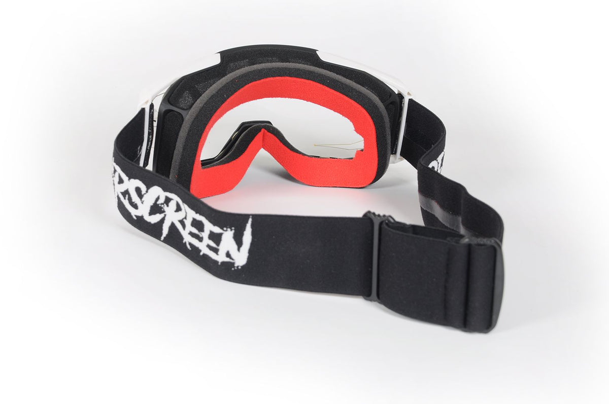 Masque AirScreen S-FIT 01 EX noir blanc enduro écran ouvrant anti-buée – vue face