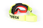 Masque AirScreen S-FIT 03 EX noir jaune fluo enduro écran ouvrant anti-buée – vue face