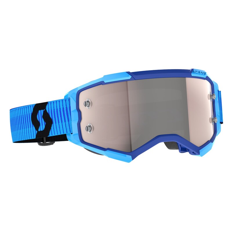 Masque Scott Fury bleu avec écran Prospect pour motocross enduro et hard enduro