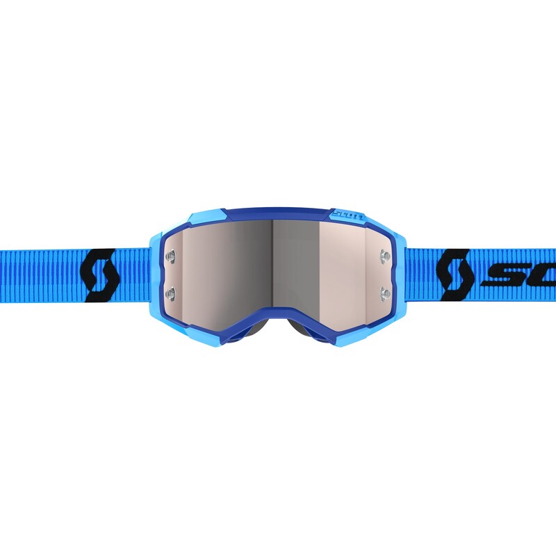 Masque Scott Fury bleu avec écran Prospect pour motocross enduro et hard enduro