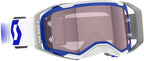 Masque Scott Prospect 2.0 AMP Doppler White et bleu avec écran Works Rose vue trois quarts