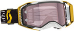 Masque Scott Prospect 2.0 AMP noir et or avec écran Works Rose vue trois quarts