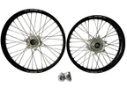 Paire de roues Factory Wheels noir avec moyeu silver pour KTM Husqvarna GasGas enduro motocross 21x1.60 18x2.15